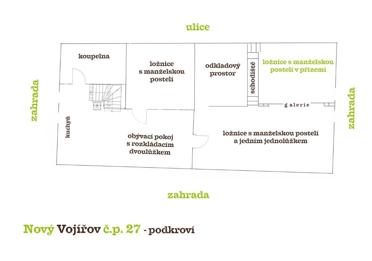 Chalupa Novy Vojirov Cp. 27 Nová Bystřice Bagian luar foto